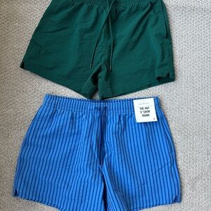 Abercrombie & Fitch Green and Blue Swim Trunks